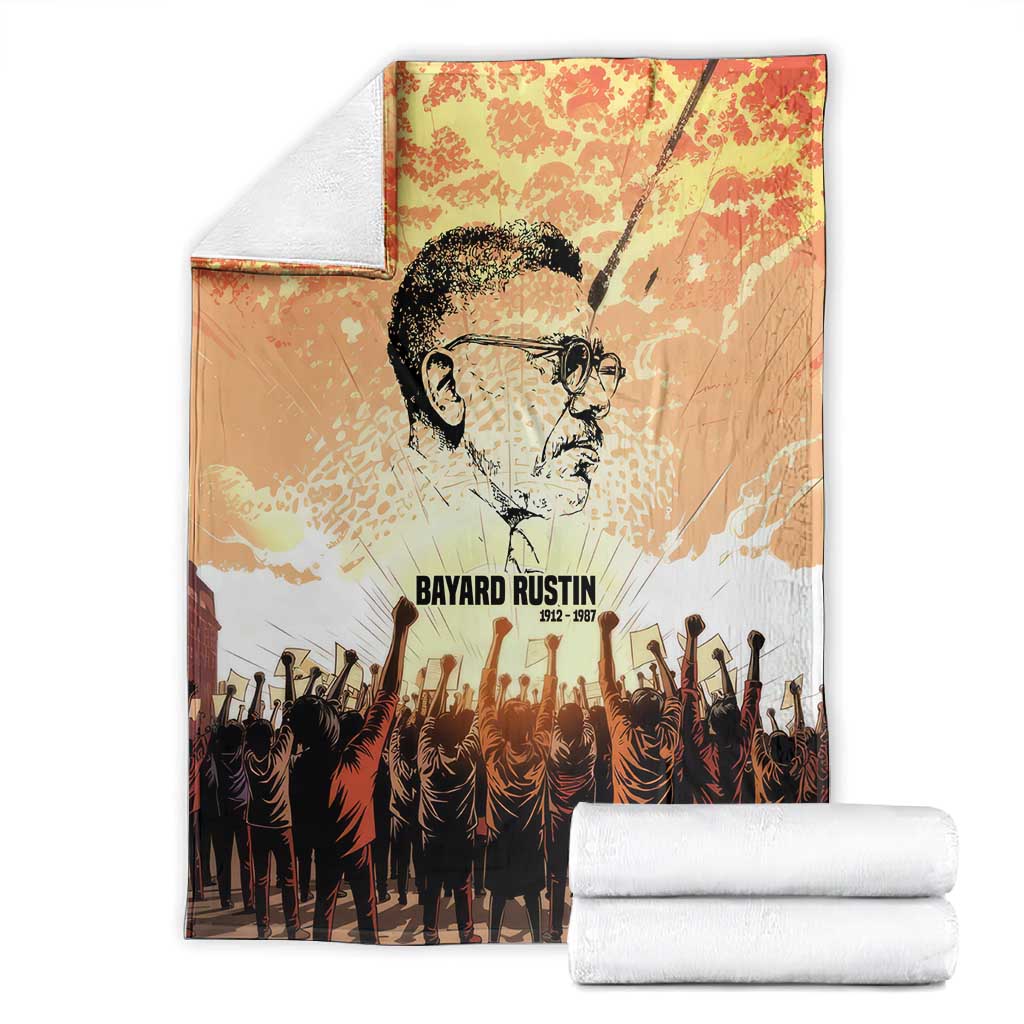 Bayard Rustin Blanket with Radical Nonviolence Design Protest Crowd and Courage Civil Rights Tribute - Wonder Print Shop