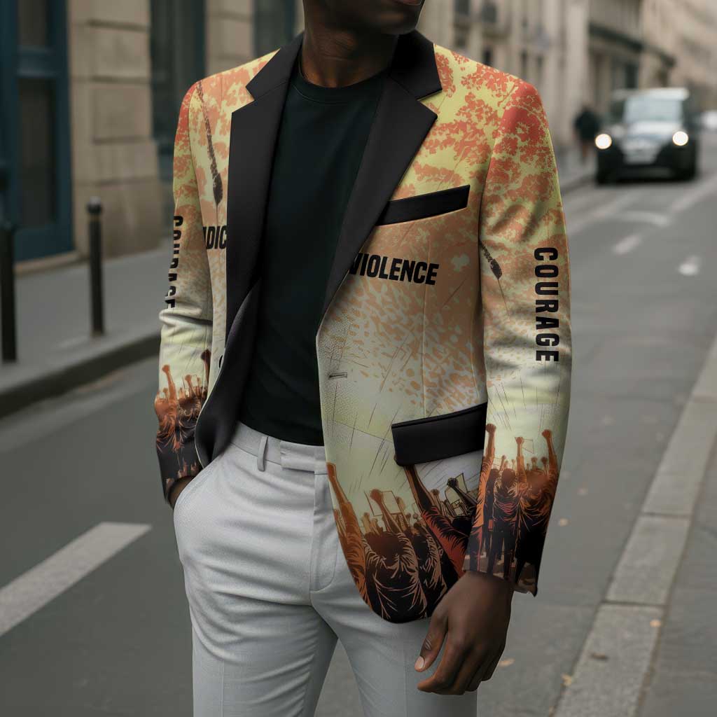 Bayard Rustin Blazer with Radical Nonviolence Design Protest Crowd and Courage Civil Rights Tribute - Wonder Print Shop