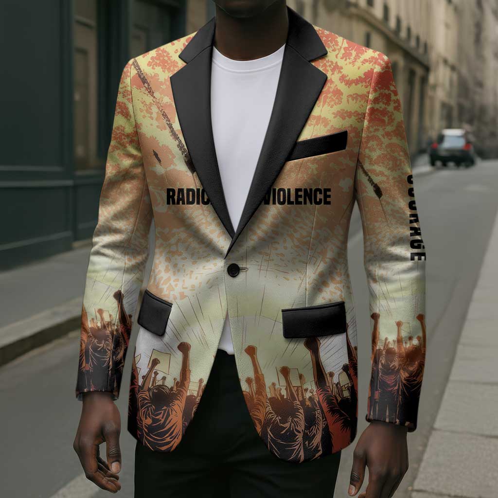 Bayard Rustin Blazer with Radical Nonviolence Design Protest Crowd and Courage Civil Rights Tribute - Wonder Print Shop
