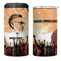 Bayard Rustin 4 in 1 Can Cooler Tumbler with Radical Nonviolence Design Protest Crowd and Courage Civil Rights Tribute - Wonder Print Shop