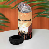 Bayard Rustin 4 in 1 Can Cooler Tumbler with Radical Nonviolence Design Protest Crowd and Courage Civil Rights Tribute - Wonder Print Shop