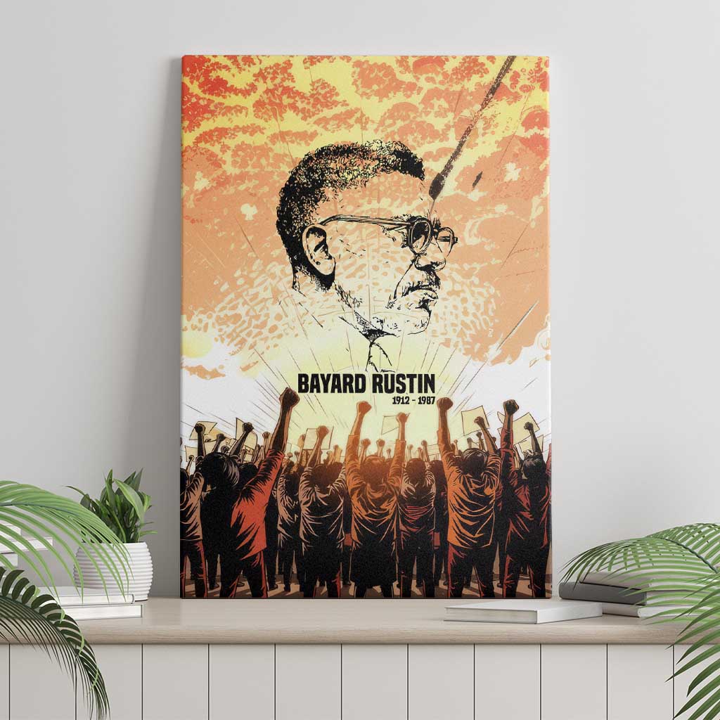 Bayard Rustin Canvas Wall Art with Radical Nonviolence Design Protest Crowd and Courage Civil Rights Tribute - Wonder Print Shop