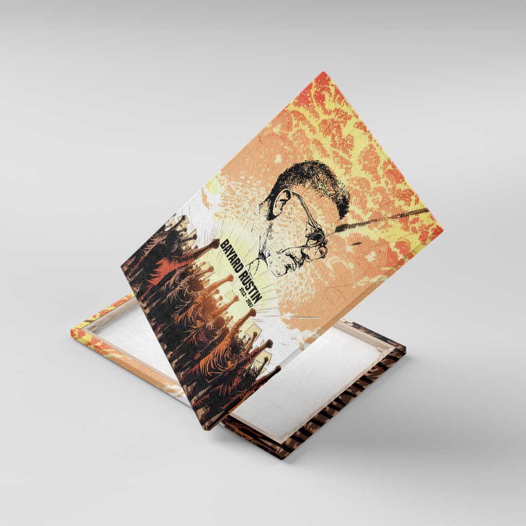 Bayard Rustin Canvas Wall Art with Radical Nonviolence Design Protest Crowd and Courage Civil Rights Tribute - Wonder Print Shop
