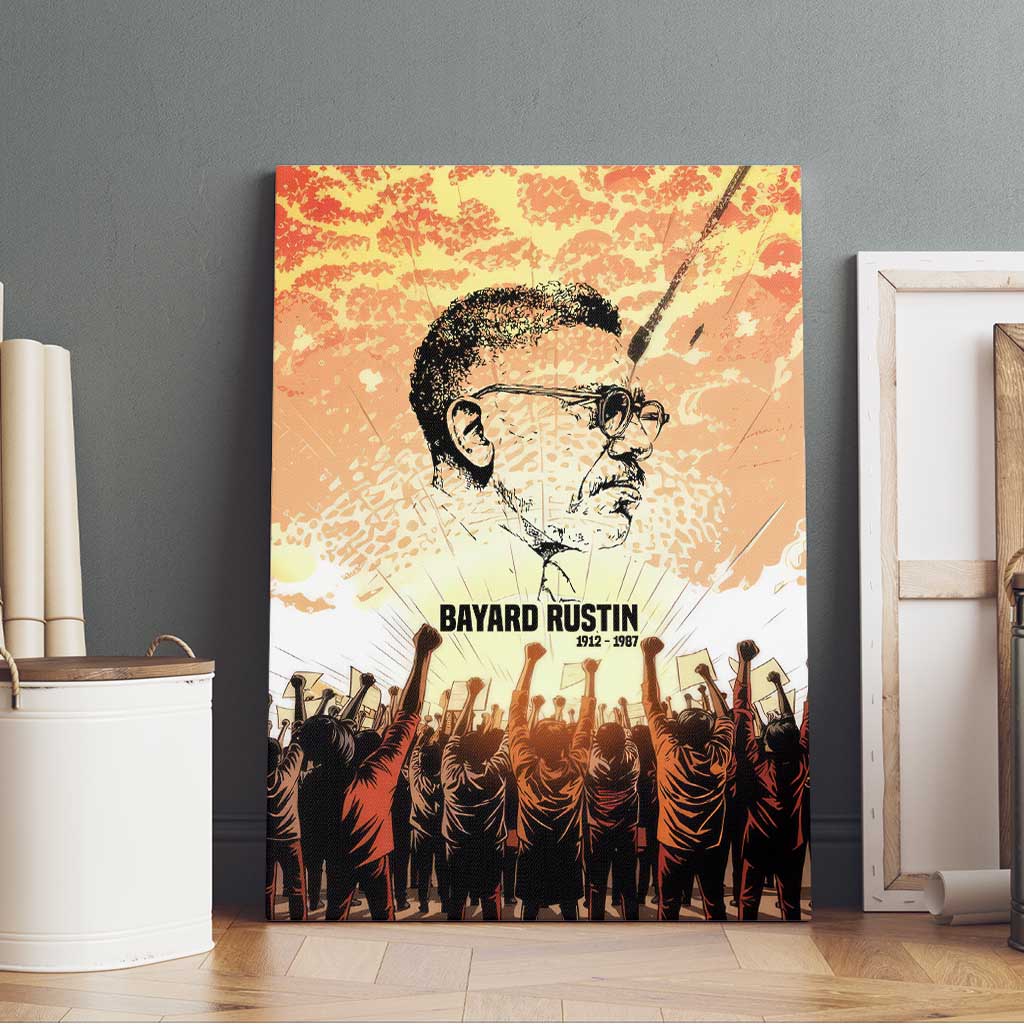 Bayard Rustin Canvas Wall Art with Radical Nonviolence Design Protest Crowd and Courage Civil Rights Tribute - Wonder Print Shop