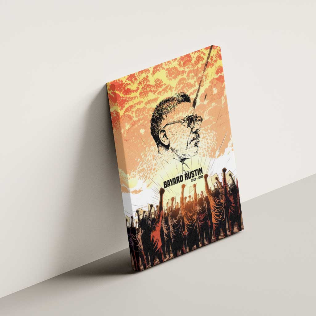 Bayard Rustin Canvas Wall Art with Radical Nonviolence Design Protest Crowd and Courage Civil Rights Tribute - Wonder Print Shop