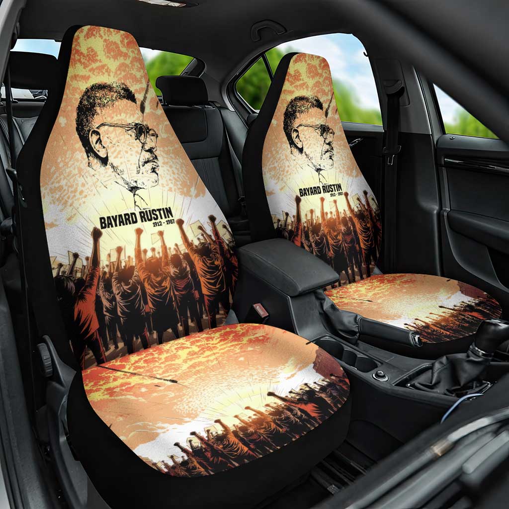 Bayard Rustin Car Seat Cover with Radical Nonviolence Design Protest Crowd and Courage Civil Rights Tribute - Wonder Print Shop
