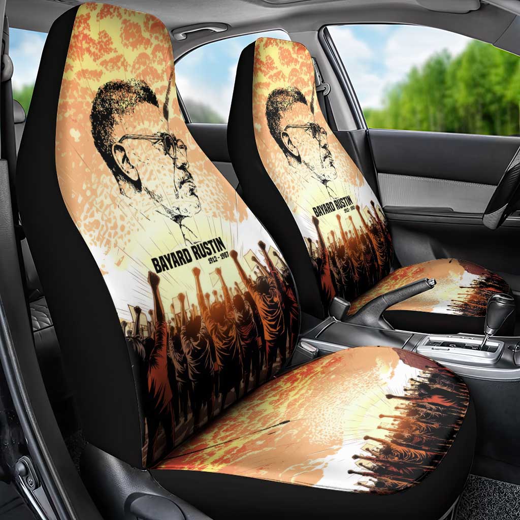 Bayard Rustin Car Seat Cover with Radical Nonviolence Design Protest Crowd and Courage Civil Rights Tribute - Wonder Print Shop
