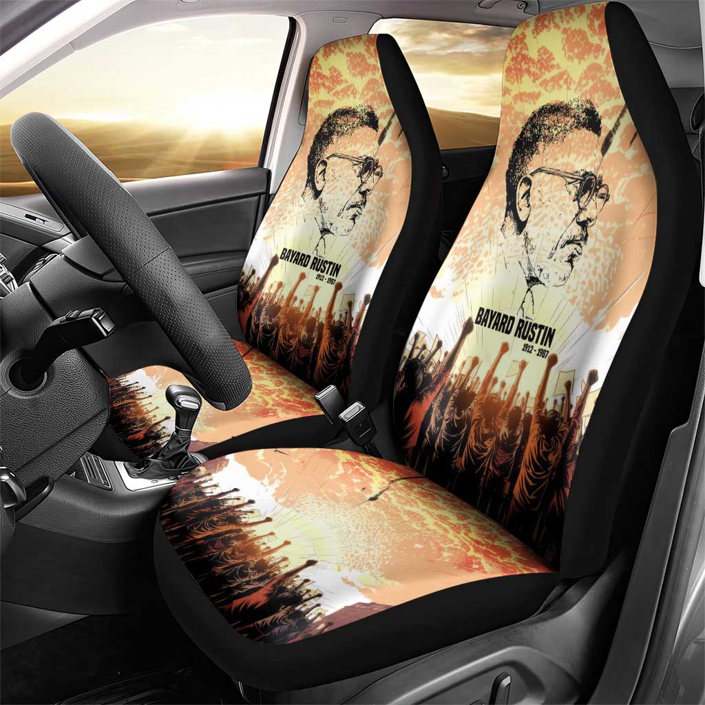 Bayard Rustin Car Seat Cover with Radical Nonviolence Design Protest Crowd and Courage Civil Rights Tribute - Wonder Print Shop