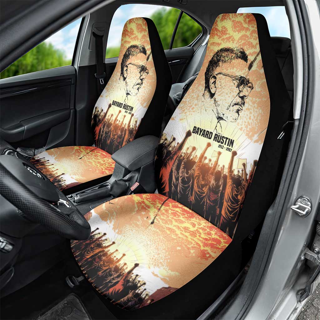 Bayard Rustin Car Seat Cover with Radical Nonviolence Design Protest Crowd and Courage Civil Rights Tribute - Wonder Print Shop