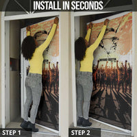 Bayard Rustin Door Cover with Radical Nonviolence Design Protest Crowd and Courage Civil Rights Tribute - Wonder Print Shop