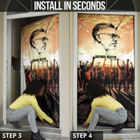 Bayard Rustin Door Cover with Radical Nonviolence Design Protest Crowd and Courage Civil Rights Tribute - Wonder Print Shop