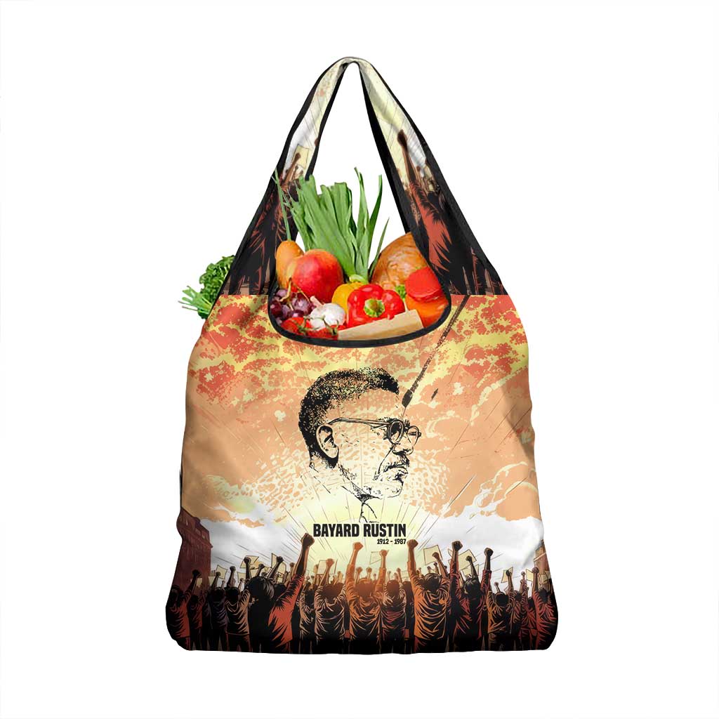Bayard Rustin Grocery Bag with Radical Nonviolence Design Protest Crowd and Courage Civil Rights Tribute - Wonder Print Shop