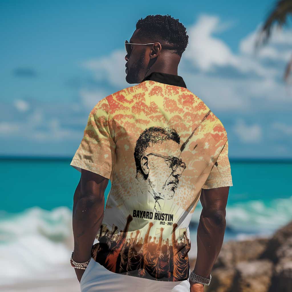Bayard Rustin Hawaiian Shirt with Radical Nonviolence Design Protest Crowd and Courage Civil Rights Tribute - Wonder Print Shop