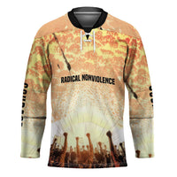 Bayard Rustin Hockey Jersey with Radical Nonviolence Design Protest Crowd and Courage Civil Rights Tribute - undefined