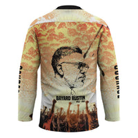 Bayard Rustin Hockey Jersey with Radical Nonviolence Design Protest Crowd and Courage Civil Rights Tribute - undefined