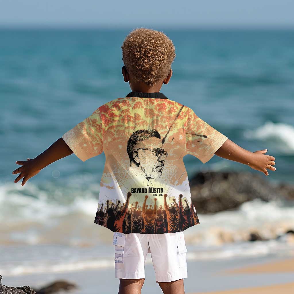 Bayard Rustin Kid Hawaiian Shirt with Radical Nonviolence Design Protest Crowd and Courage Civil Rights Tribute - Wonder Print Shop
