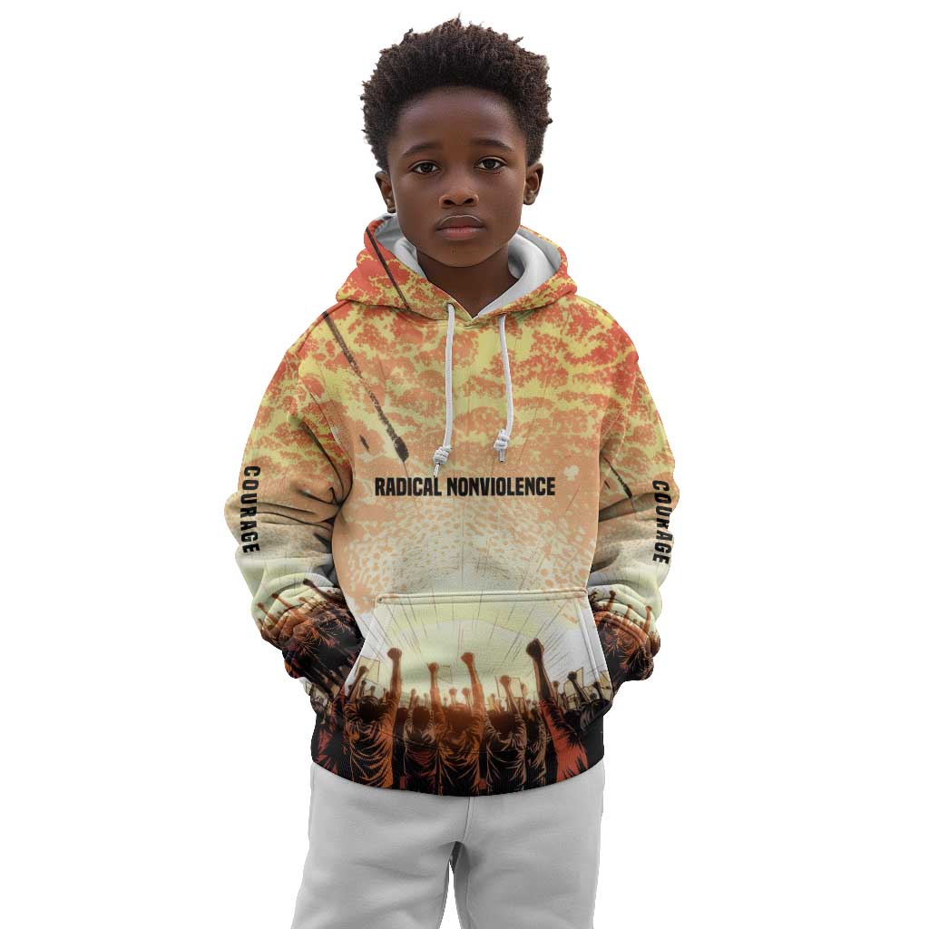 Bayard Rustin Kid Hoodie with Radical Nonviolence Design Protest Crowd and Courage Civil Rights Tribute - Wonder Print Shop