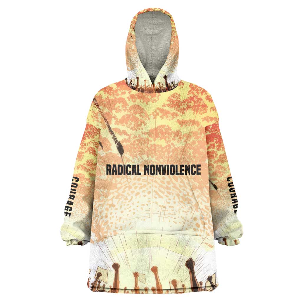 Bayard Rustin Kid Wearable Blanket Hoodie with Radical Nonviolence Design Protest Crowd and Courage Civil Rights Tribute - Wonder Print Shop