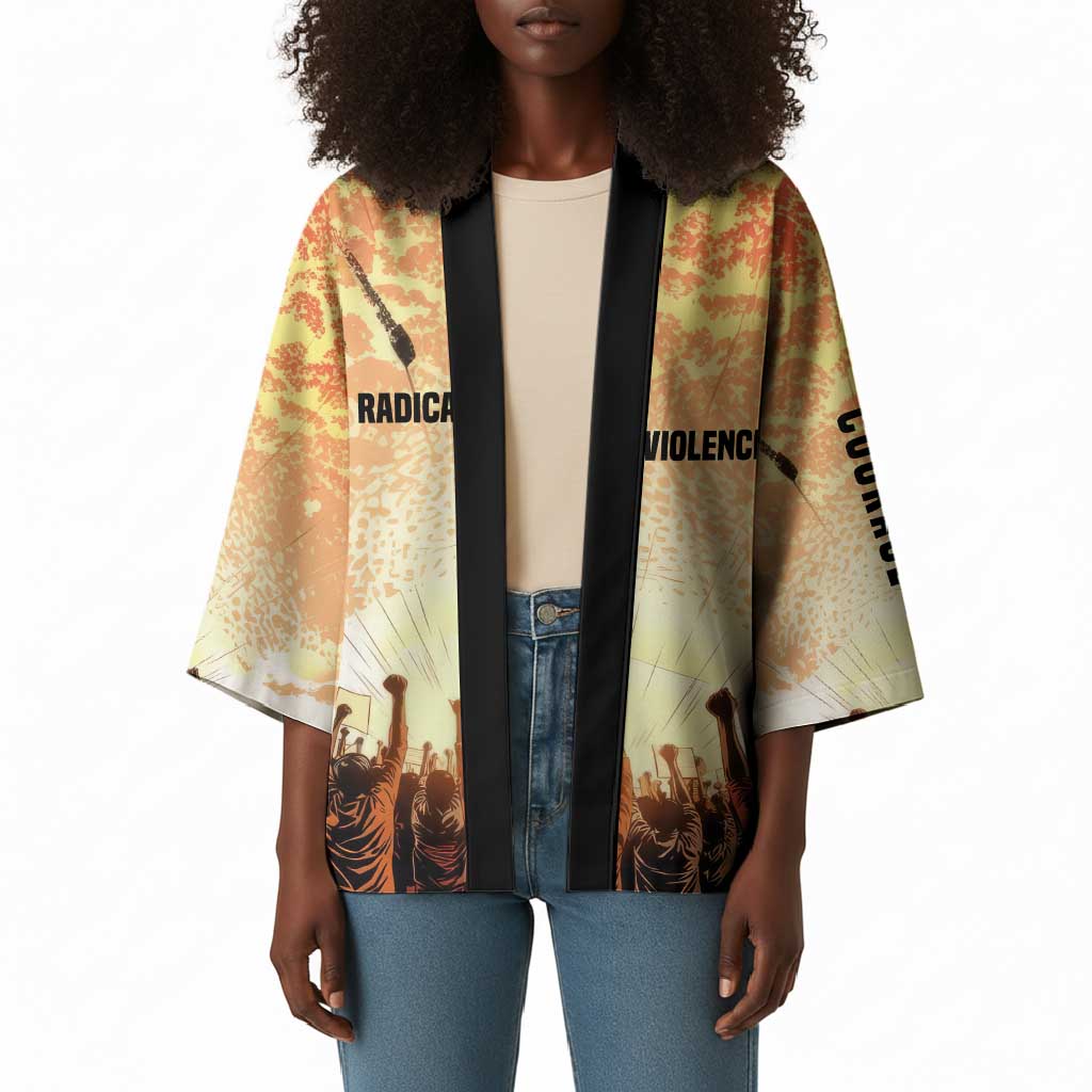 Bayard Rustin Kimono with Radical Nonviolence Design Protest Crowd and Courage Civil Rights Tribute - Wonder Print Shop