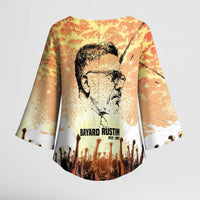 Bayard Rustin Kimono Sleeve Blouse with Radical Nonviolence Design Protest Crowd and Courage Civil Rights Tribute - Wonder Print Shop