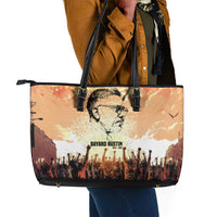 Bayard Rustin Leather Tote Bag with Radical Nonviolence Design Protest Crowd and Courage Civil Rights Tribute - Wonder Print Shop