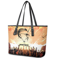 Bayard Rustin Leather Tote Bag with Radical Nonviolence Design Protest Crowd and Courage Civil Rights Tribute - Wonder Print Shop