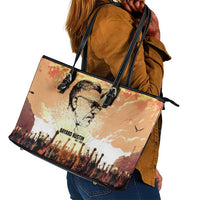 Bayard Rustin Leather Tote Bag with Radical Nonviolence Design Protest Crowd and Courage Civil Rights Tribute - Wonder Print Shop