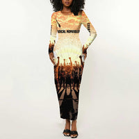 Bayard Rustin Long Sleeve Bodycon Dress with Radical Nonviolence Design Protest Crowd and Courage Civil Rights Tribute - Wonder Print Shop