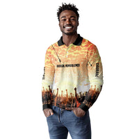 Bayard Rustin Long Sleeve Polo Shirt with Radical Nonviolence Design Protest Crowd and Courage Civil Rights Tribute - Wonder Print Shop