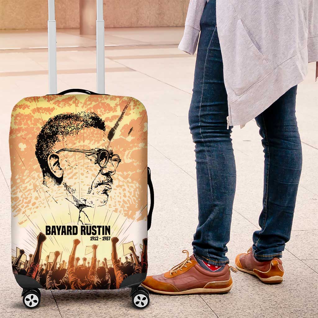 Bayard Rustin Luggage Cover with Radical Nonviolence Design Protest Crowd and Courage Civil Rights Tribute - Wonder Print Shop