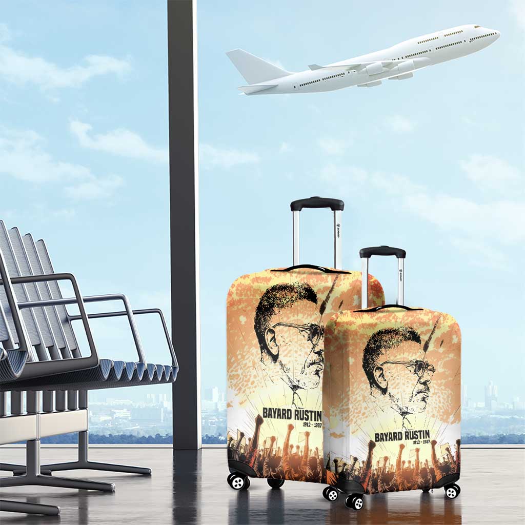 Bayard Rustin Luggage Cover with Radical Nonviolence Design Protest Crowd and Courage Civil Rights Tribute - Wonder Print Shop
