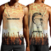 Bayard Rustin Men Tank Top with Radical Nonviolence Design Protest Crowd and Courage Civil Rights Tribute - Wonder Print Shop