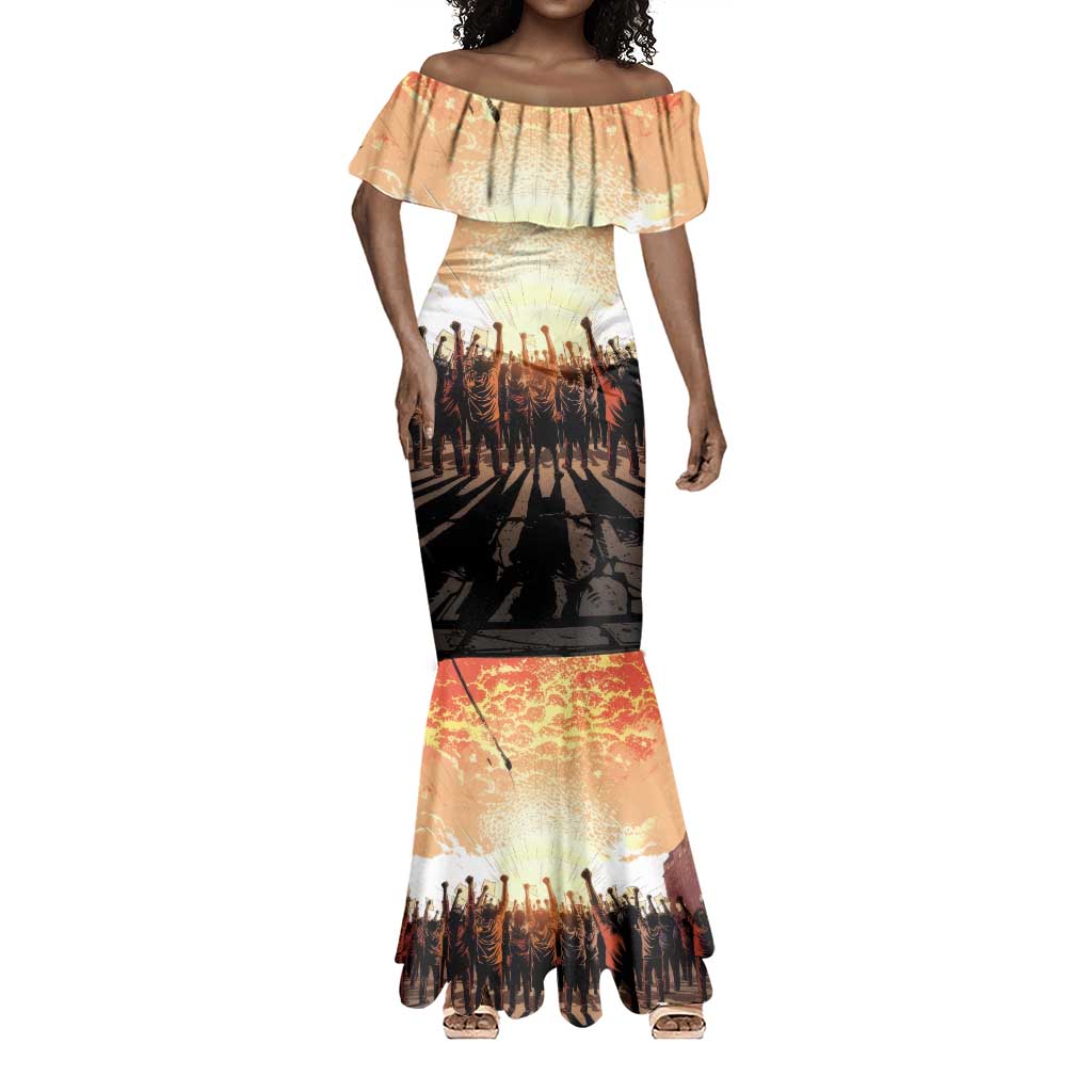 Bayard Rustin Mermaid Dress with Radical Nonviolence Design Protest Crowd and Courage Civil Rights Tribute - Wonder Print Shop