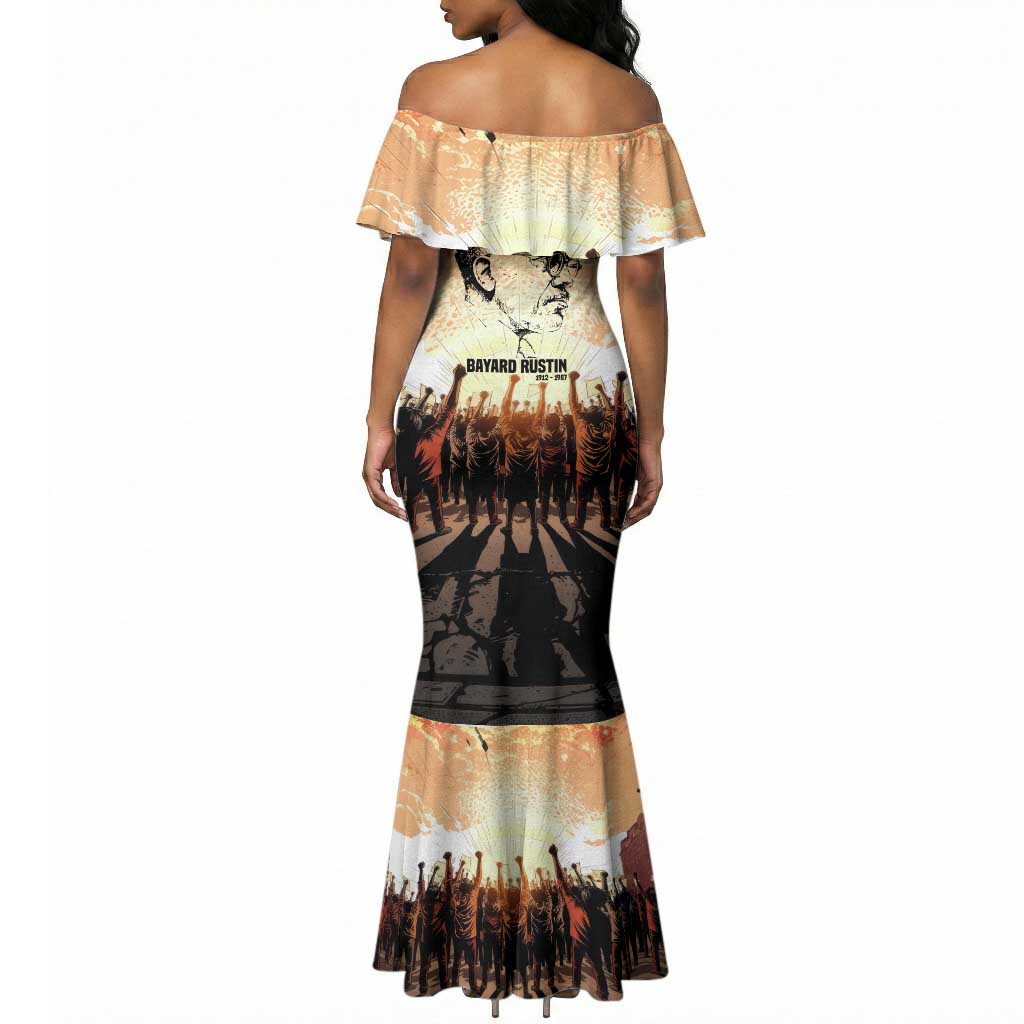 Bayard Rustin Mermaid Dress with Radical Nonviolence Design Protest Crowd and Courage Civil Rights Tribute - Wonder Print Shop