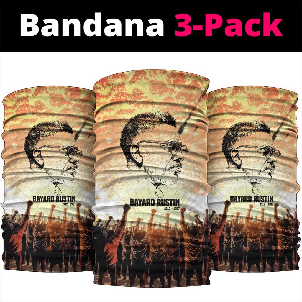 Bayard Rustin Neck Gaiter with Radical Nonviolence Design Protest Crowd and Courage Civil Rights Tribute - Wonder Print Shop