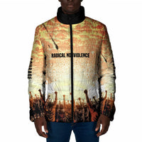 Bayard Rustin Padded Jacket with Radical Nonviolence Design Protest Crowd and Courage Civil Rights Tribute - Wonder Print Shop