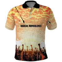 Bayard Rustin Polo Shirt with Radical Nonviolence Design Protest Crowd and Courage Civil Rights Tribute - Wonder Print Shop