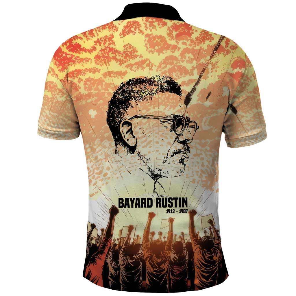 Bayard Rustin Polo Shirt with Radical Nonviolence Design Protest Crowd and Courage Civil Rights Tribute - Wonder Print Shop