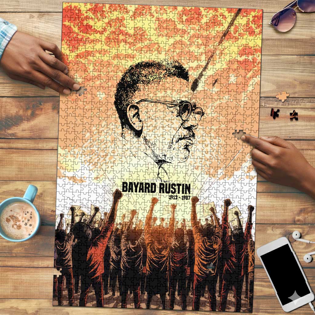 Bayard Rustin Puzzle with Radical Nonviolence Design Protest Crowd and Courage Civil Rights Tribute - Wonder Print Shop