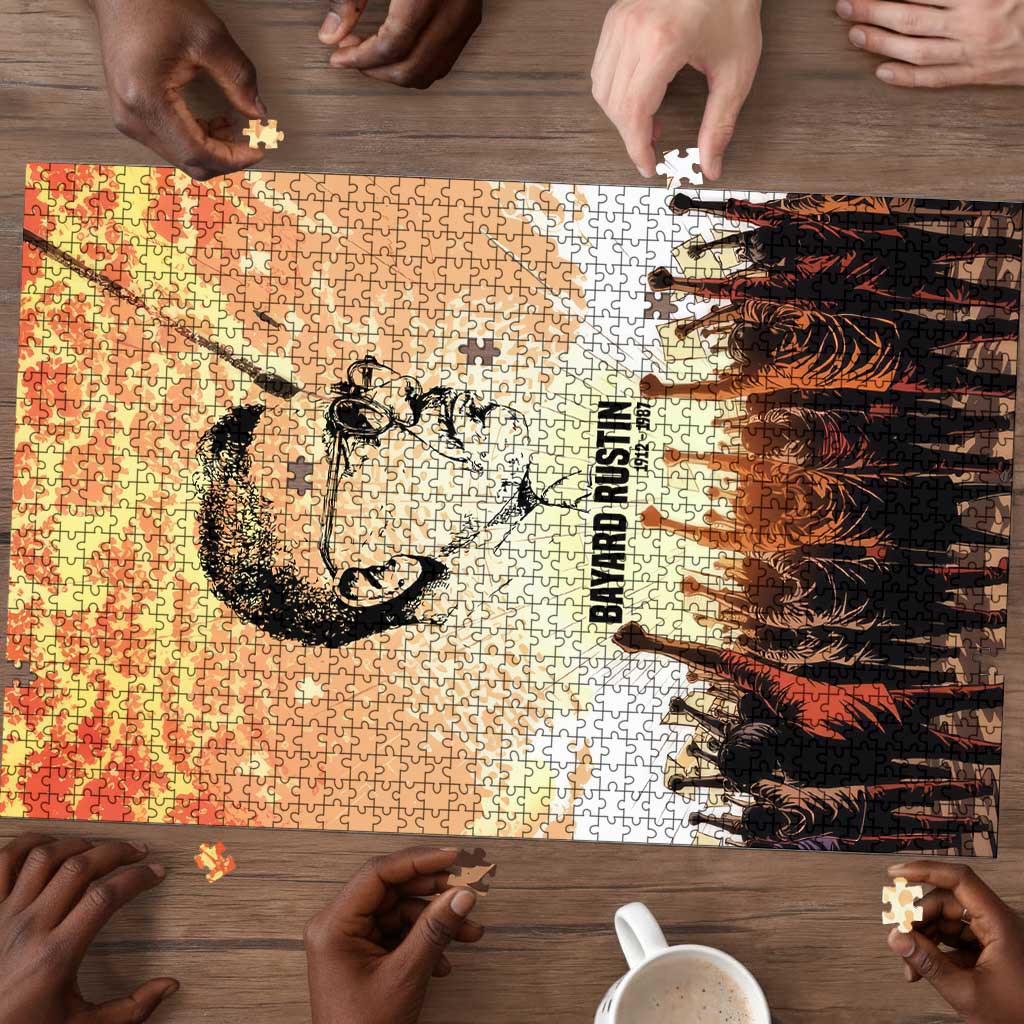 Bayard Rustin Puzzle with Radical Nonviolence Design Protest Crowd and Courage Civil Rights Tribute - Wonder Print Shop