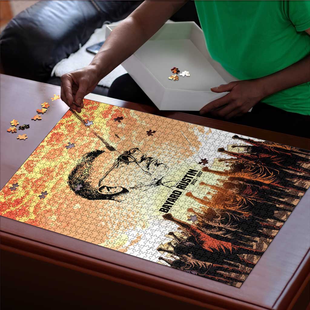 Bayard Rustin Puzzle with Radical Nonviolence Design Protest Crowd and Courage Civil Rights Tribute - Wonder Print Shop