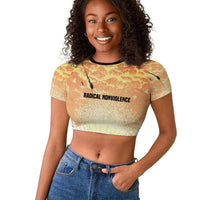 Bayard Rustin Raglan Cropped T shirt with Radical Nonviolence Design Protest Crowd and Courage Civil Rights Tribute - Wonder Print Shop