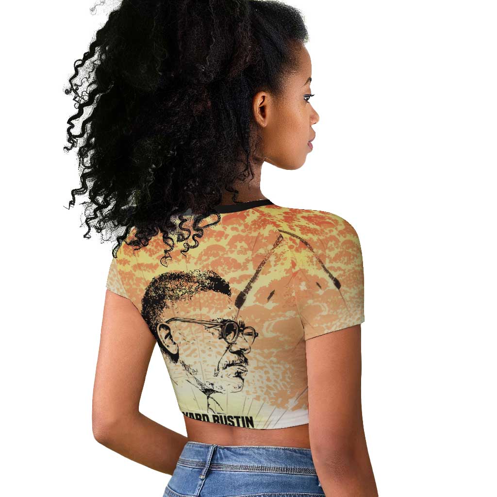 Bayard Rustin Raglan Cropped T shirt with Radical Nonviolence Design Protest Crowd and Courage Civil Rights Tribute - Wonder Print Shop