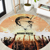 Bayard Rustin Round Carpet with Radical Nonviolence Design Protest Crowd and Courage Civil Rights Tribute - Wonder Print Shop