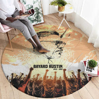 Bayard Rustin Round Carpet with Radical Nonviolence Design Protest Crowd and Courage Civil Rights Tribute - Wonder Print Shop