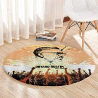 Bayard Rustin Round Carpet with Radical Nonviolence Design Protest Crowd and Courage Civil Rights Tribute - Wonder Print Shop