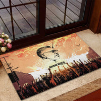 Bayard Rustin Rubber Doormat with Radical Nonviolence Design Protest Crowd and Courage Civil Rights Tribute - Wonder Print Shop