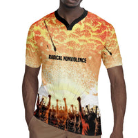Bayard Rustin Rugby Jersey with Radical Nonviolence Design Protest Crowd and Courage Civil Rights Tribute - Wonder Print Shop