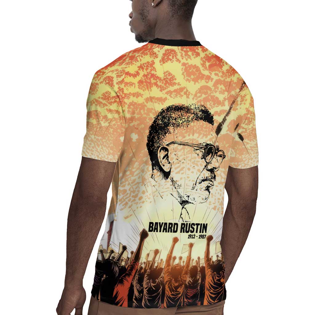 Bayard Rustin Rugby Jersey with Radical Nonviolence Design Protest Crowd and Courage Civil Rights Tribute - Wonder Print Shop
