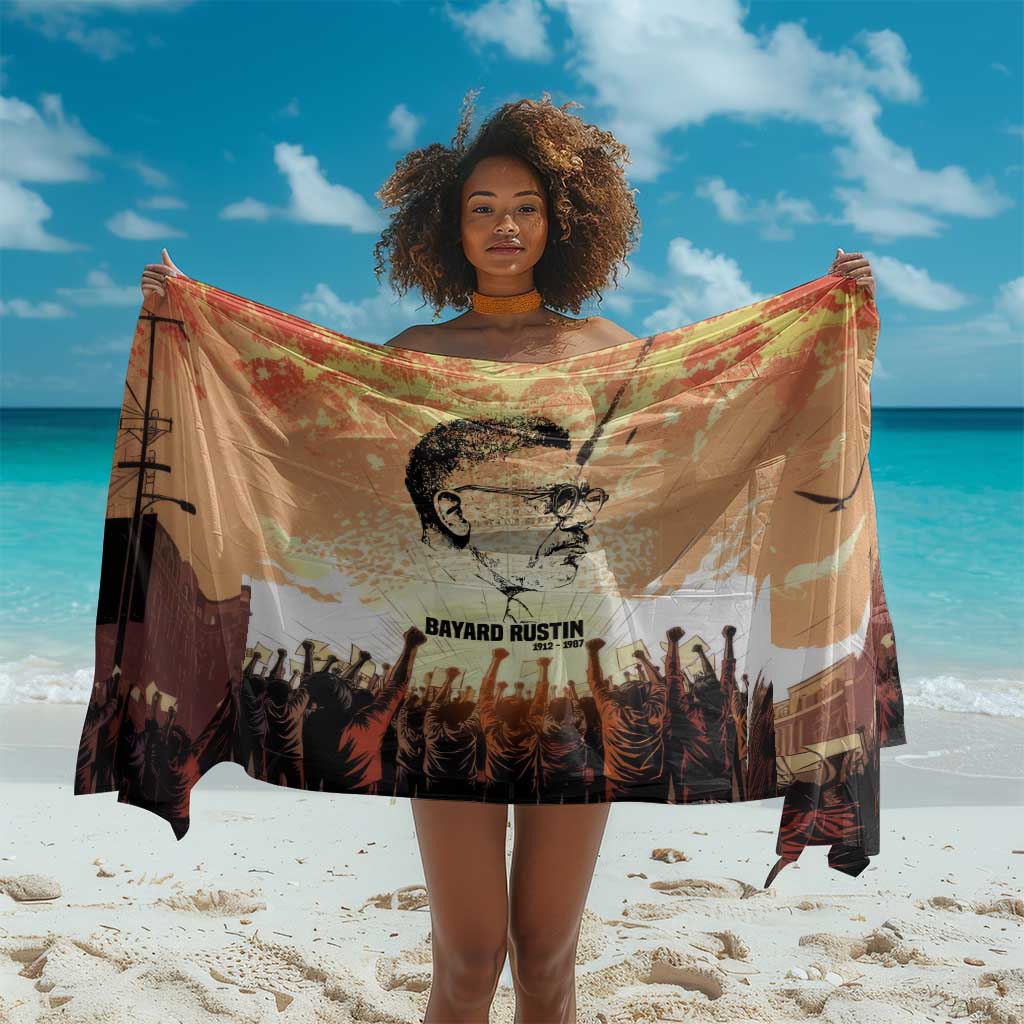 Bayard Rustin Sarong with Radical Nonviolence Design Protest Crowd and Courage Civil Rights Tribute - Wonder Print Shop